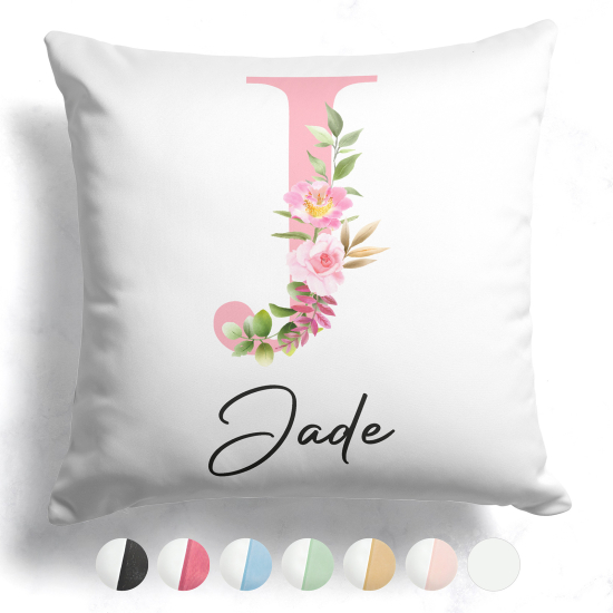 Cojín bicolor personalizado con monograma - Letra J