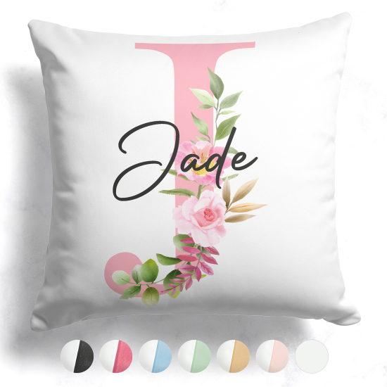 Cojín bicolor personalizado con monograma - Letra J