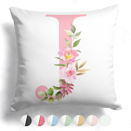 Cojín bicolor personalizado con monograma - Letra J