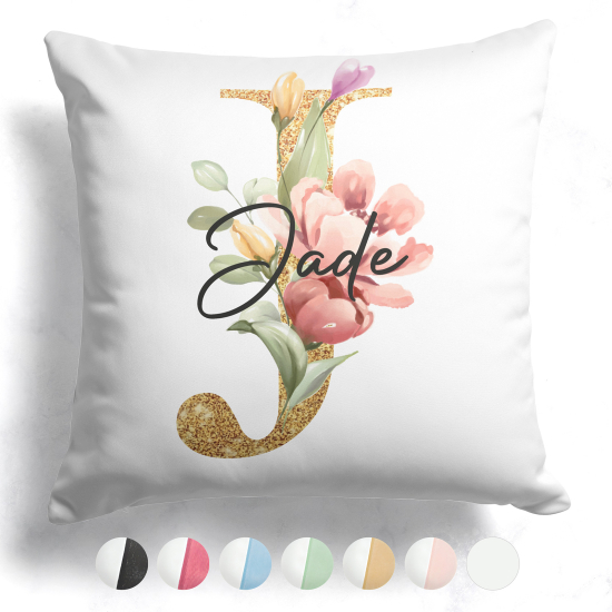 Cojín bicolor personalizado con monograma - Letra J