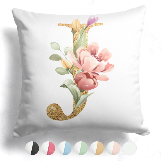 Cojín bicolor personalizado con monograma - Letra J