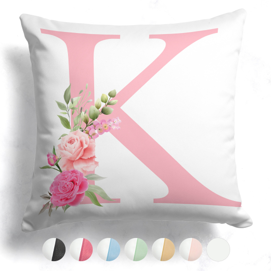 Cojín bicolor personalizado con monograma - Letra K