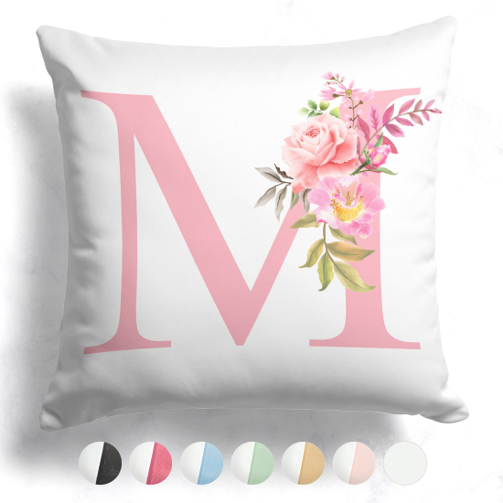 Cojín bicolor personalizado con monograma - Letra M