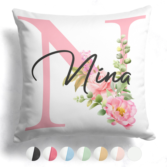 Cojín bicolor personalizado con monograma - Letra N