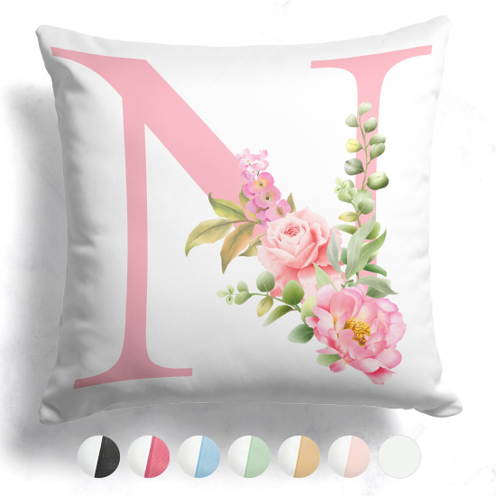 Cojín bicolor personalizado con monograma - Letra N