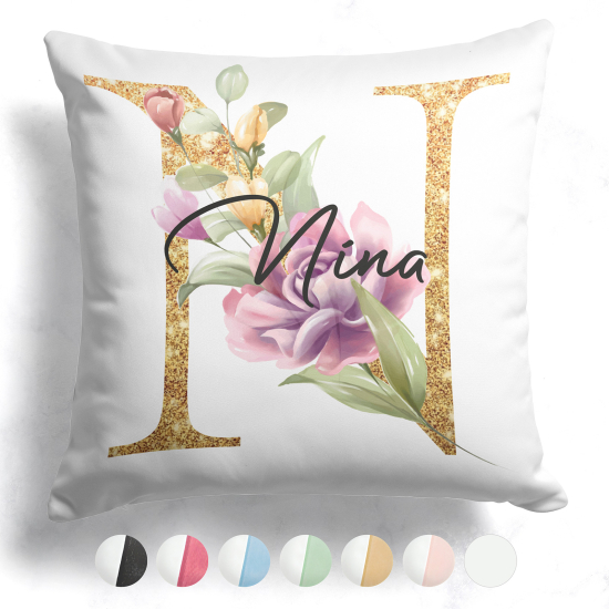 Cojín bicolor personalizado con monograma - Letra N