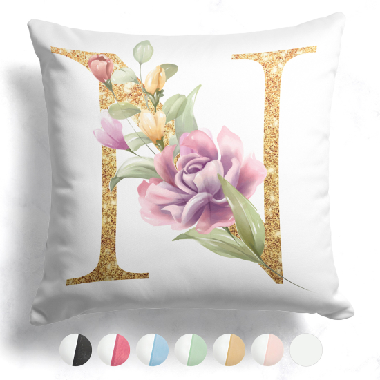 Cojín bicolor personalizado con monograma - Letra N