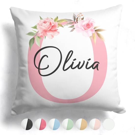 Cojín bicolor personalizado con monograma - Letra O