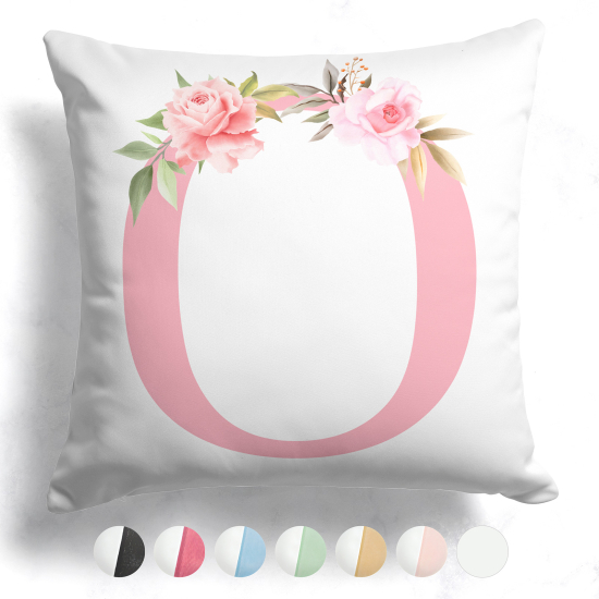 Cojín bicolor personalizado con monograma - Letra O
