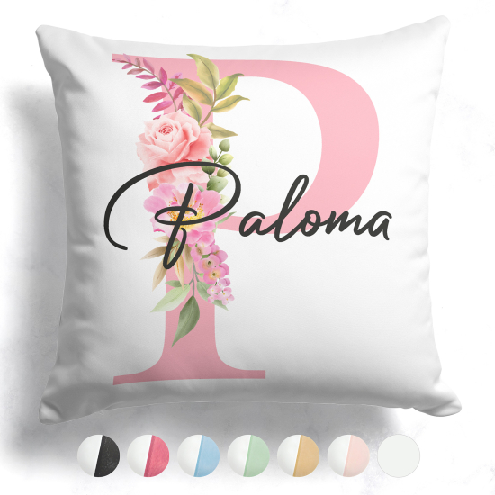 Cojín bicolor personalizado con monograma - Letra P