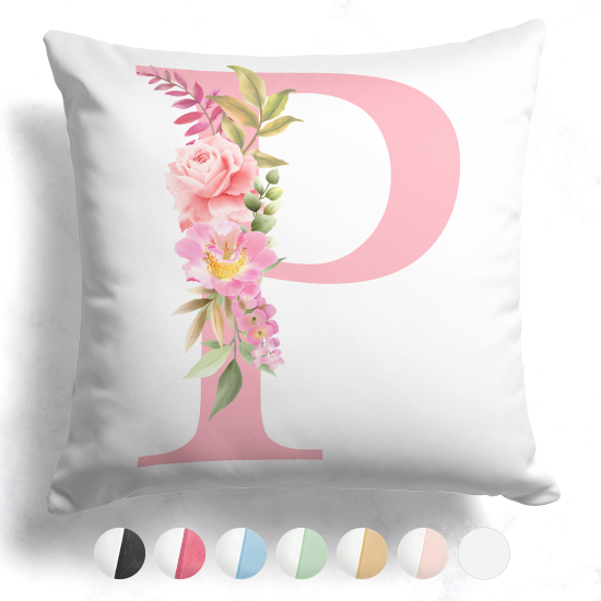Cojín bicolor personalizado con monograma - Letra P