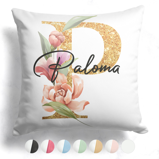 Cojín bicolor personalizado con monograma - Letra P