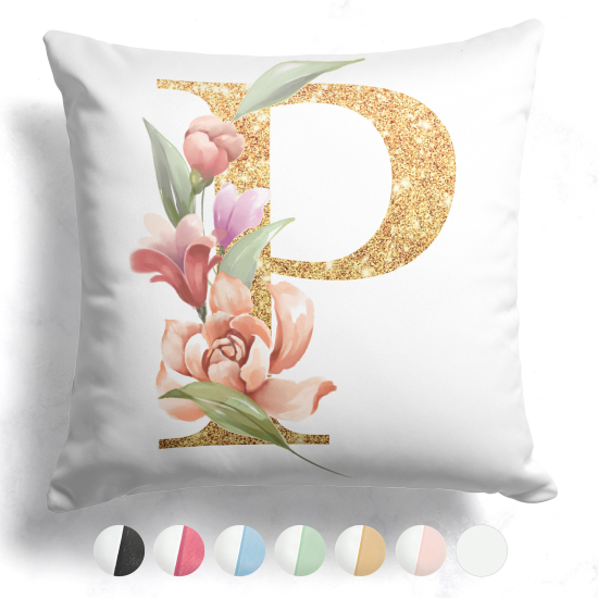 Cojín bicolor personalizado con monograma - Letra P