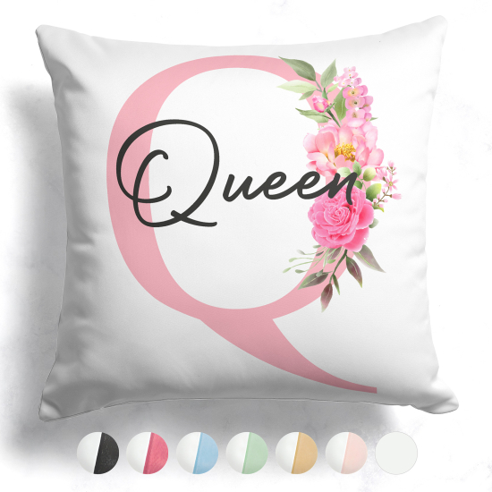 Cojín bicolor personalizado con monograma - Letra Q