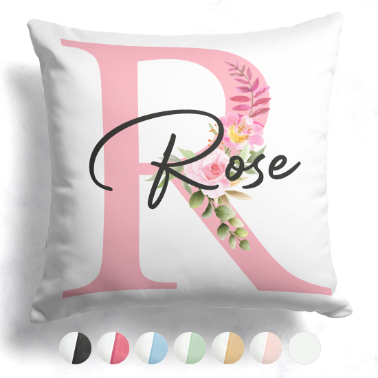 Cojín bicolor personalizado con monograma - Letra R