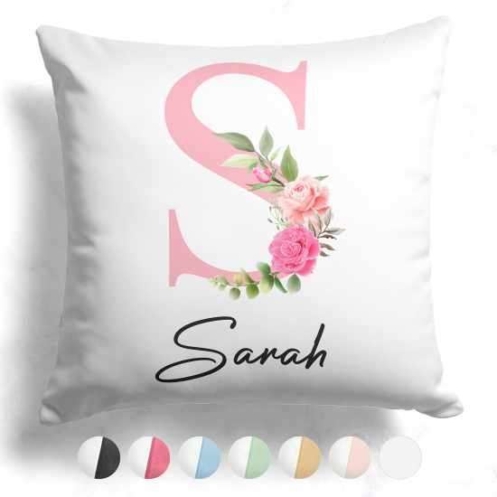Cojín bicolor personalizado con monograma - Letra S