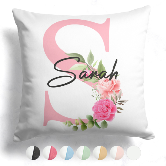 Cojín bicolor personalizado con monograma - Letra S