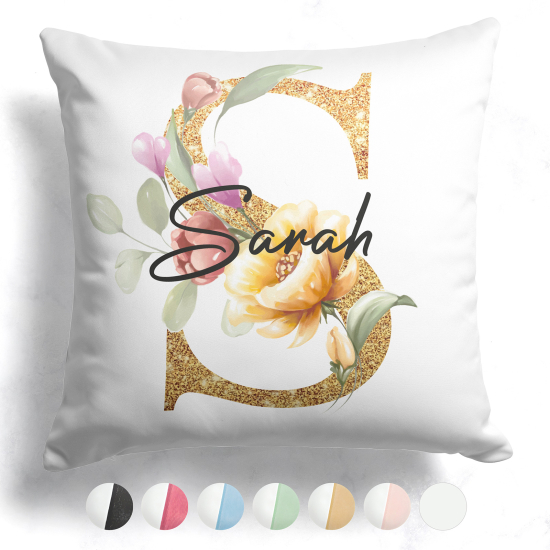 Cojín bicolor personalizado con monograma - Letra S