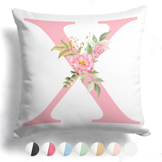 Cojín bicolor personalizado con monograma - Letra X