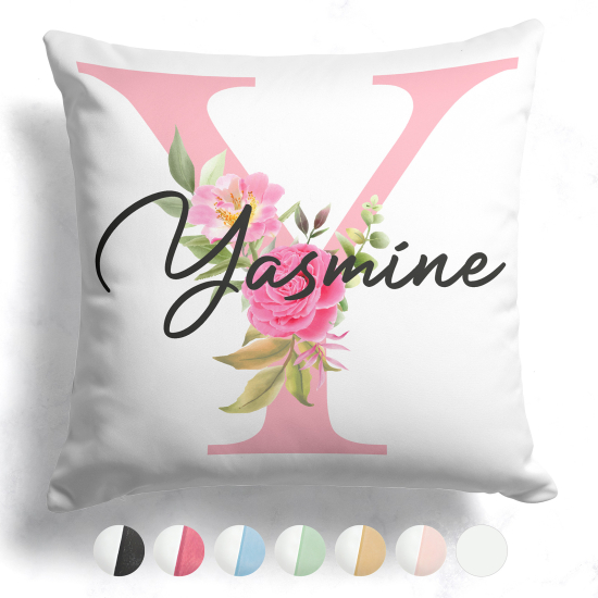 Cojín bicolor personalizado con monograma - Letra Y