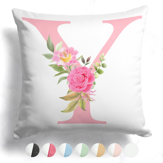 Cojín bicolor personalizado con monograma - Letra Y