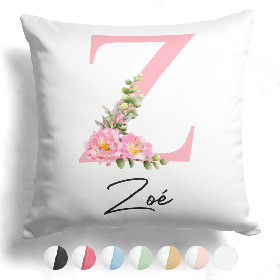 Cojín bicolor personalizado con monograma - Letra Z