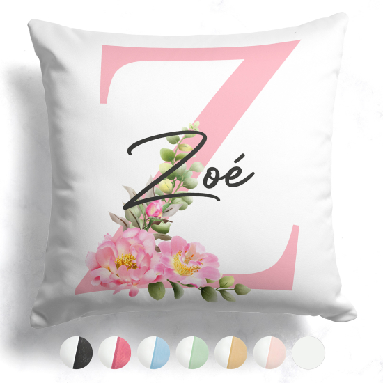 Cojín bicolor personalizado con monograma - Letra Z