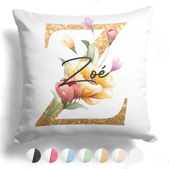 Cojín bicolor personalizado con monograma - Letra Z