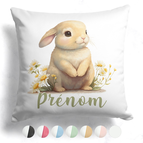 Cojín bicolor personalizado - Conejo