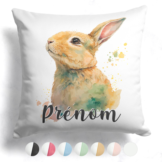 Cojín bicolor personalizado - Conejo