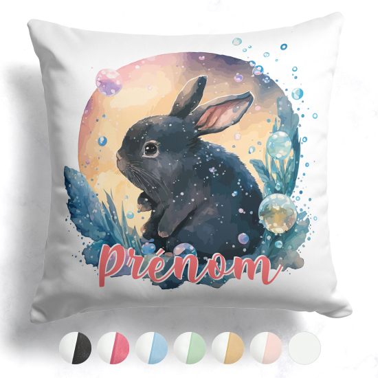 Cojín bicolor personalizado - Conejo