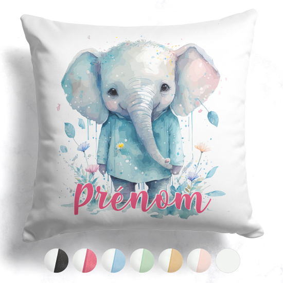 Cojín bicolor personalizado - Elefante