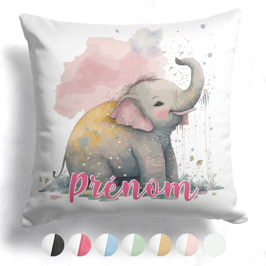 Cojín bicolor personalizado - Elefante
