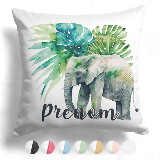 Cojín bicolor personalizado - Elefante jungla