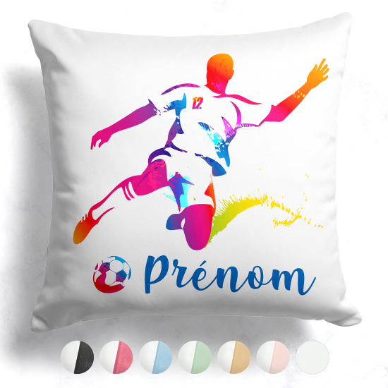 Cojín bicolor personalizado - Futbolista