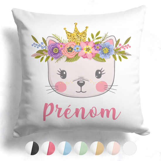 Cojín bicolor personalizado - Gatita princesa