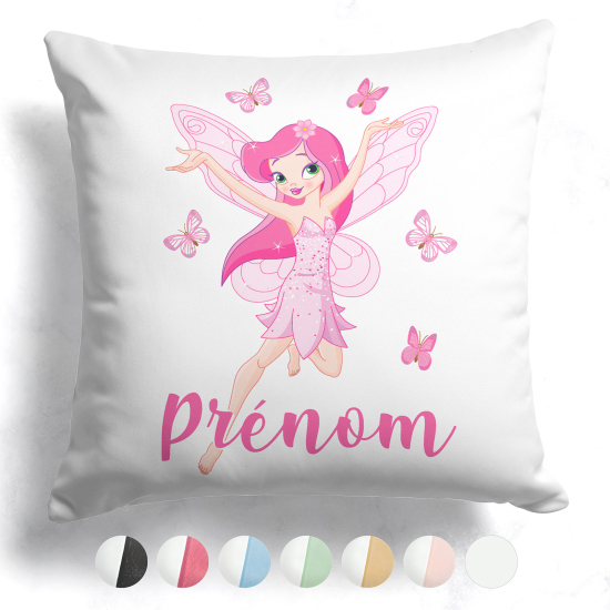 Cojín bicolor personalizado - Hada mariposas