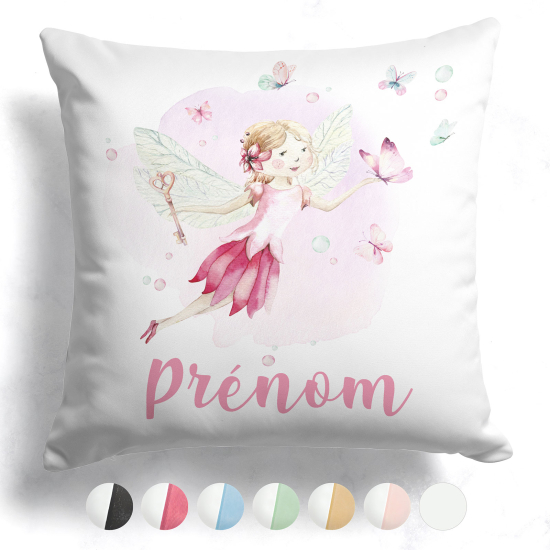 Cojín bicolor personalizado - Hada mariposas