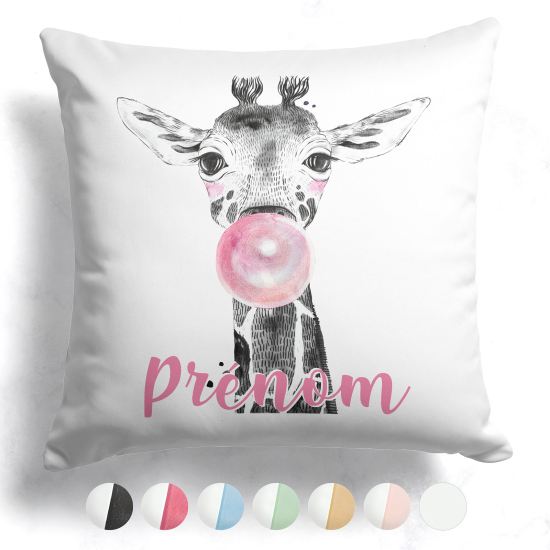 Cojín bicolor personalizado - Jirafa