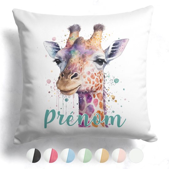 Cojín bicolor personalizado - Jirafa