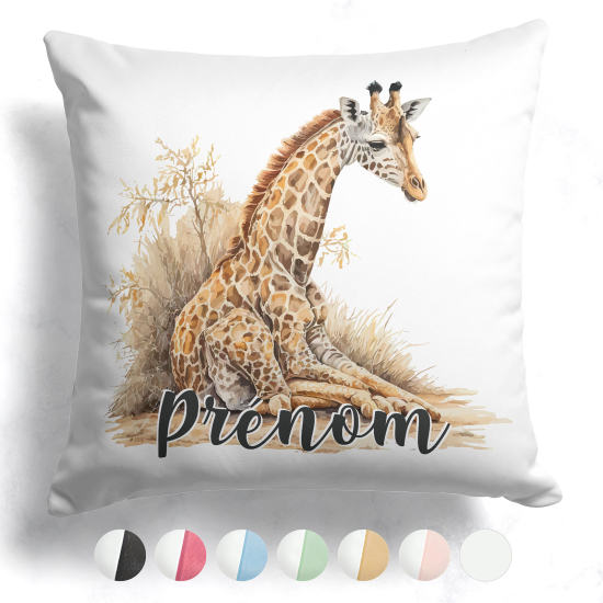 Cojín bicolor personalizado - Jirafa