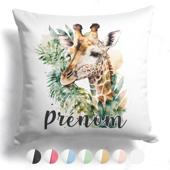 Cojín bicolor personalizado - Jirafa
