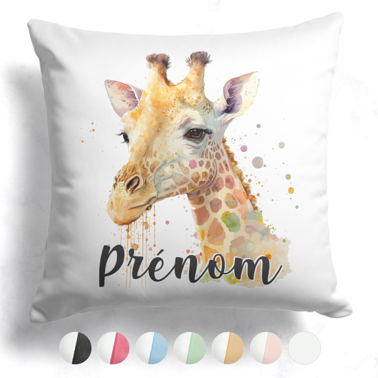 Cojín bicolor personalizado - Jirafa
