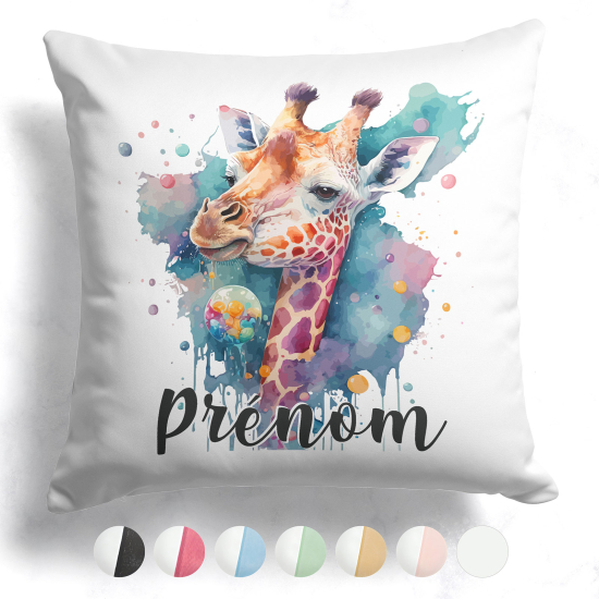 Cojín bicolor personalizado - Jirafa