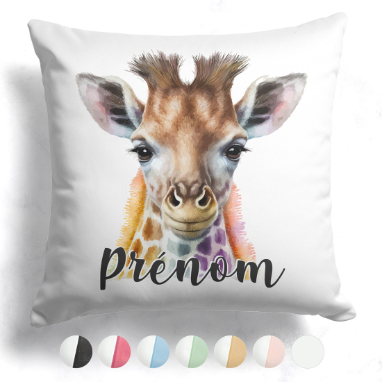 Cojín bicolor personalizado - Jirafa