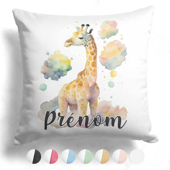 Cojín bicolor personalizado - Jirafa