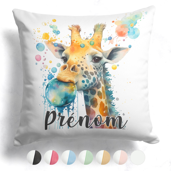 Cojín bicolor personalizado - Jirafa