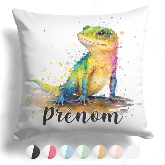 Cojín bicolor personalizado - Lagarto