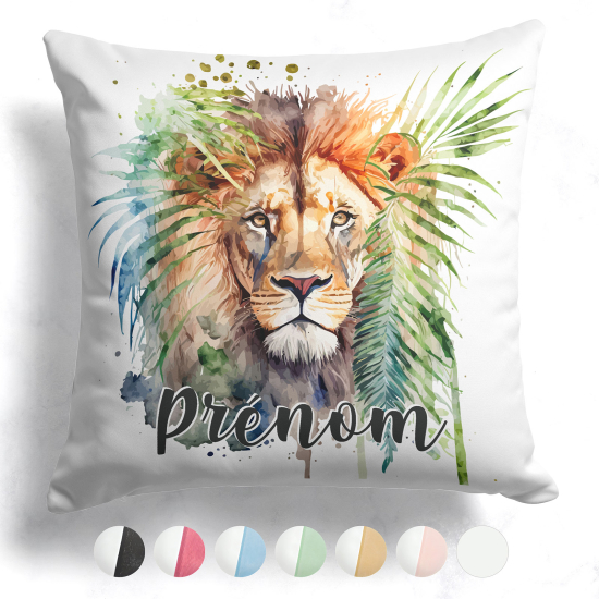 Cojín bicolor personalizado - León