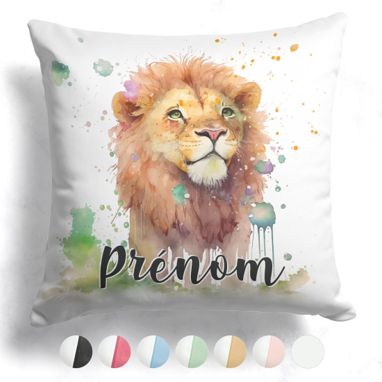 Cojín bicolor personalizado - León